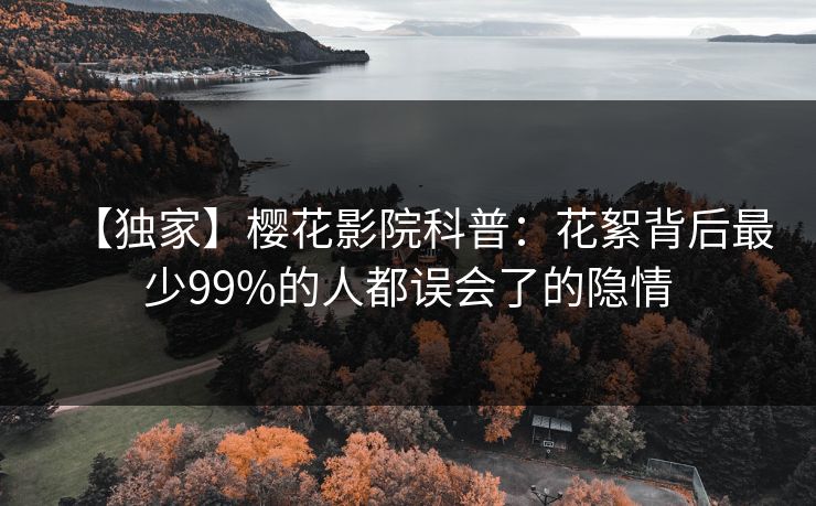 【独家】樱花影院科普：花絮背后最少99%的人都误会了的隐情